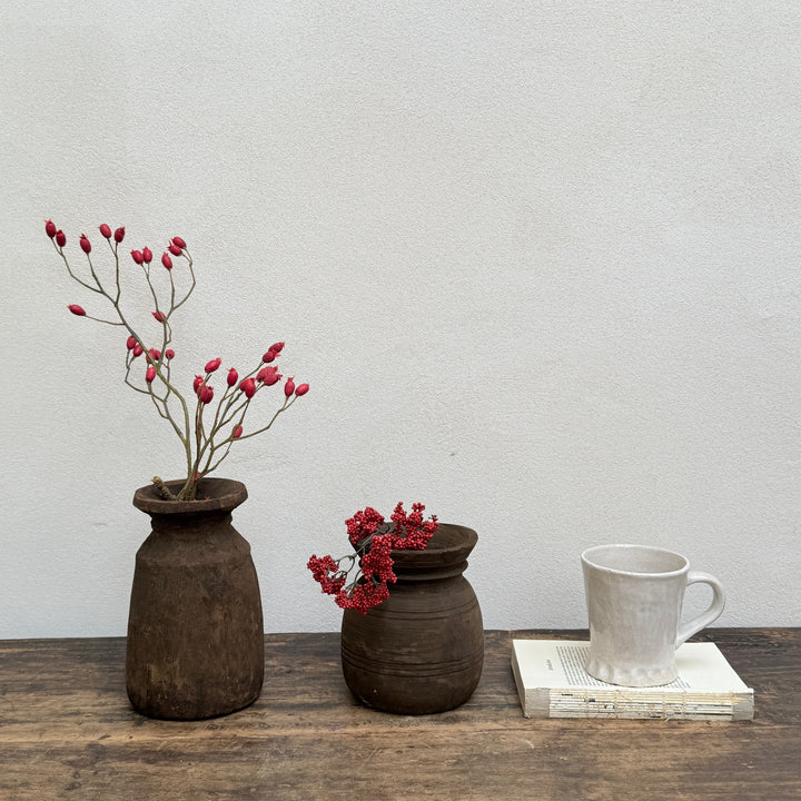 Dark Wooden Nepali Pots