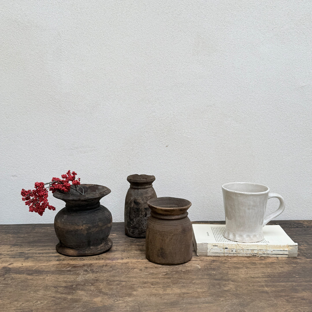 Dark Wooden Nepali Pots