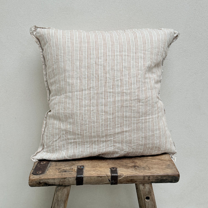 Linen cushion Hazelnut stripe | 50x50
