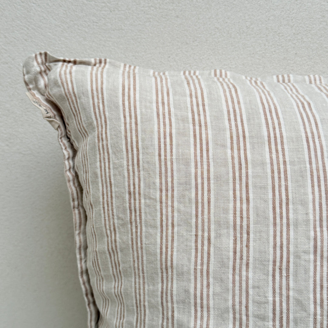 Linen cushion Hazelnut stripe | 50x50