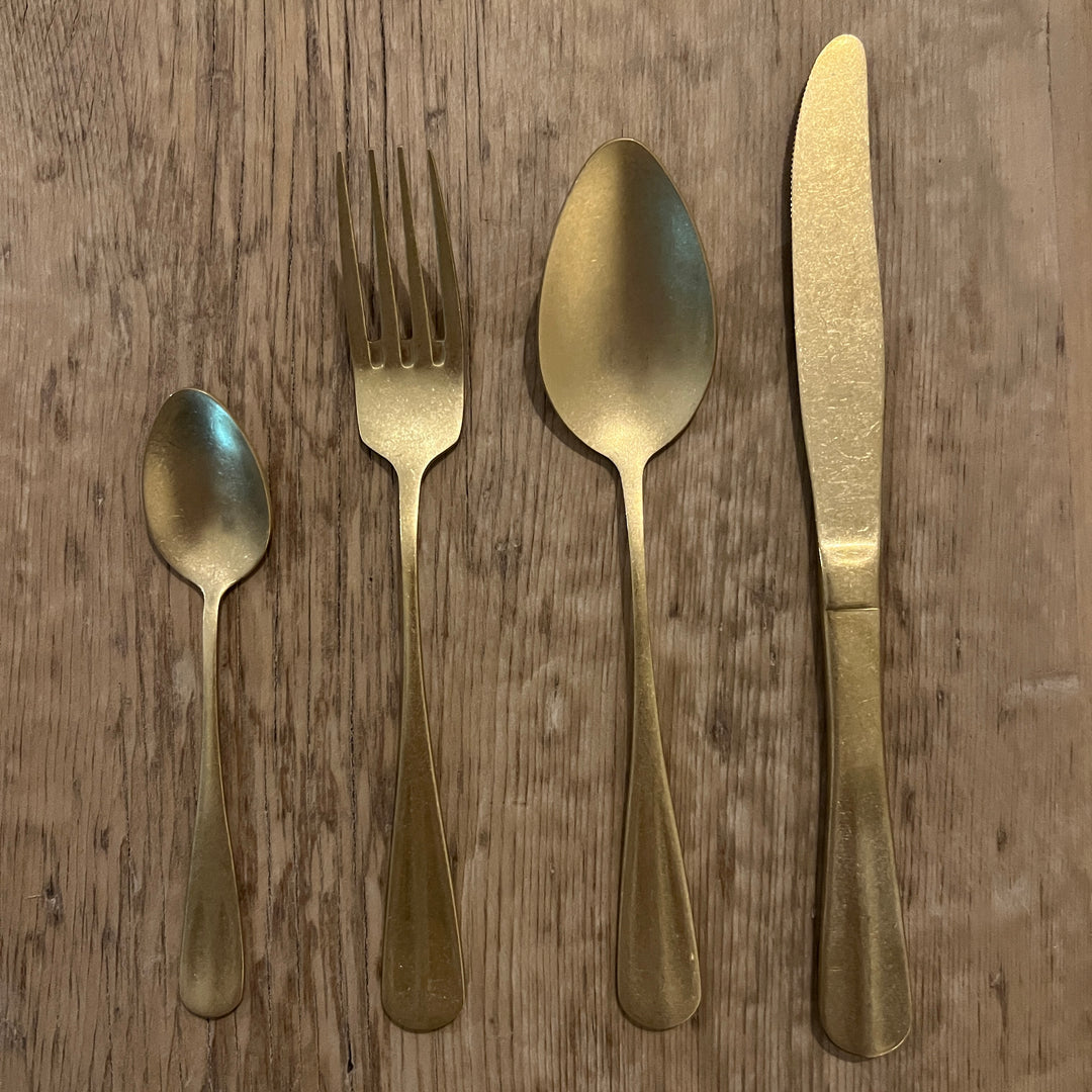 Matte Gold Cutlery Set | 24 pieces