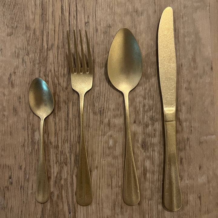 Matte Gold Cutlery Set | 24 pieces