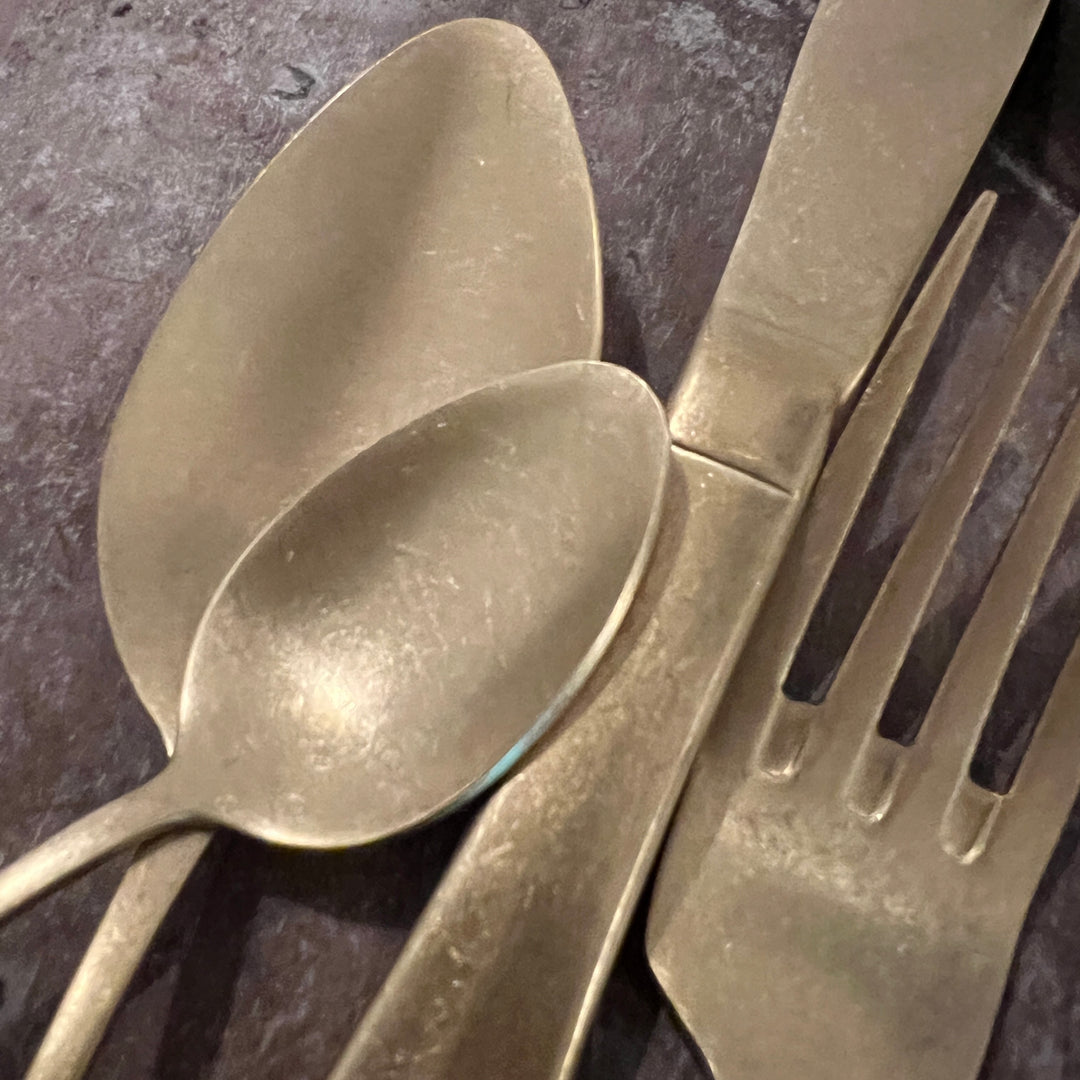 Matte Gold Cutlery Set | 24 pieces