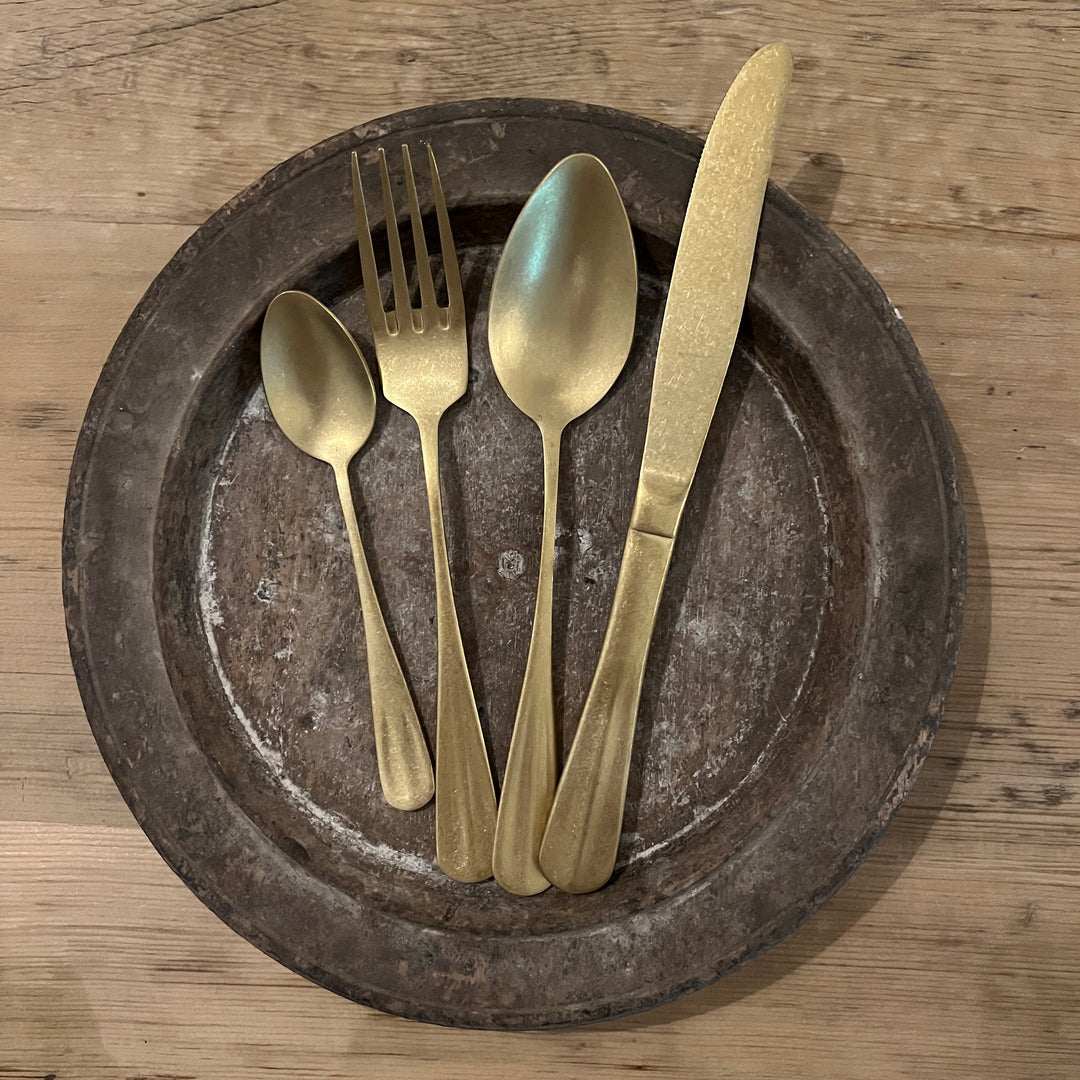 Matte Gold Cutlery Set | 24 pieces