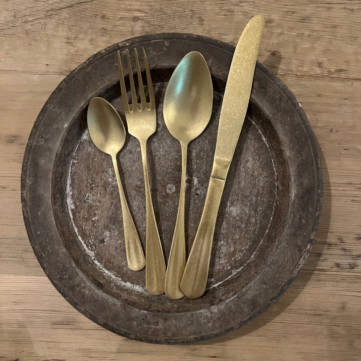 Matte Gold Cutlery Set | 24 pieces
