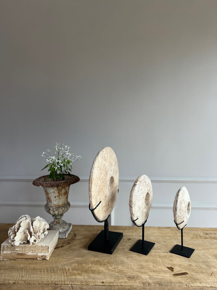 Aged Rustic Limestone Disc a
