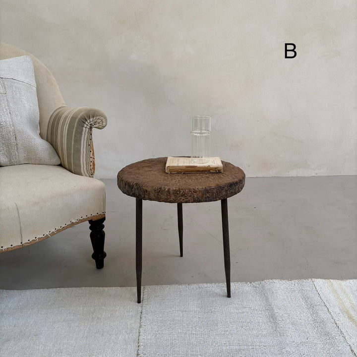 Ancient burr elm side table | Octavia bbb