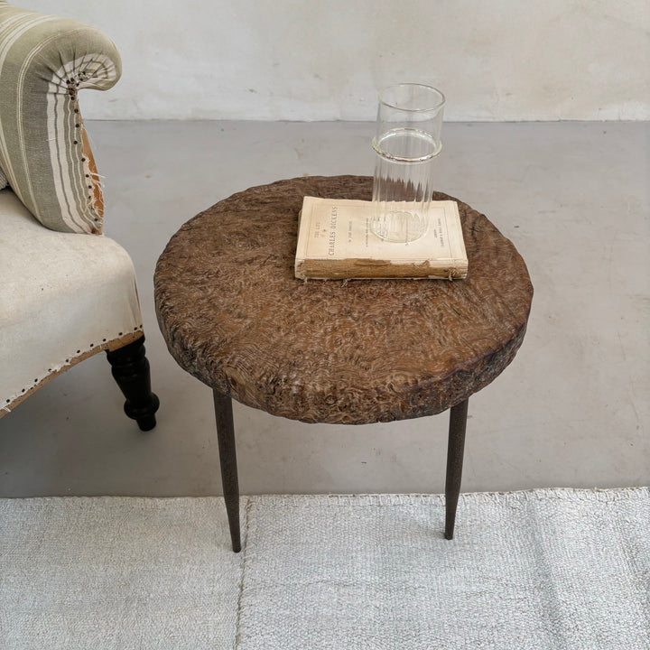 Ancient burr elm side table | Octavia ee