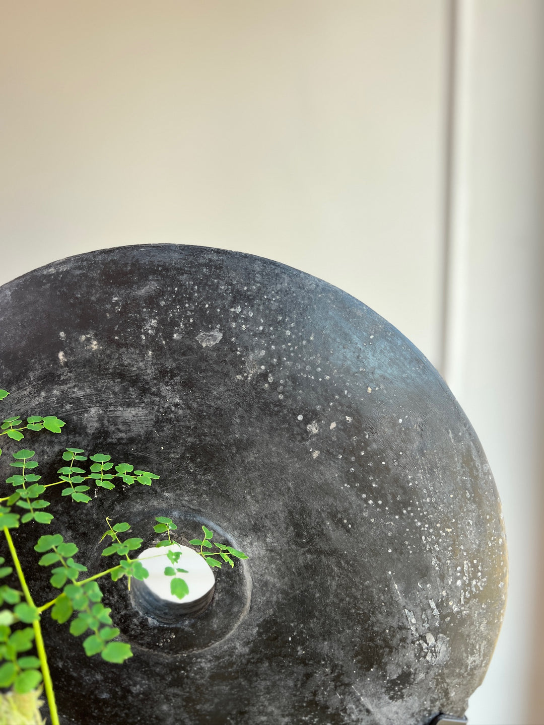 Antique Black Lava Stone Disc c