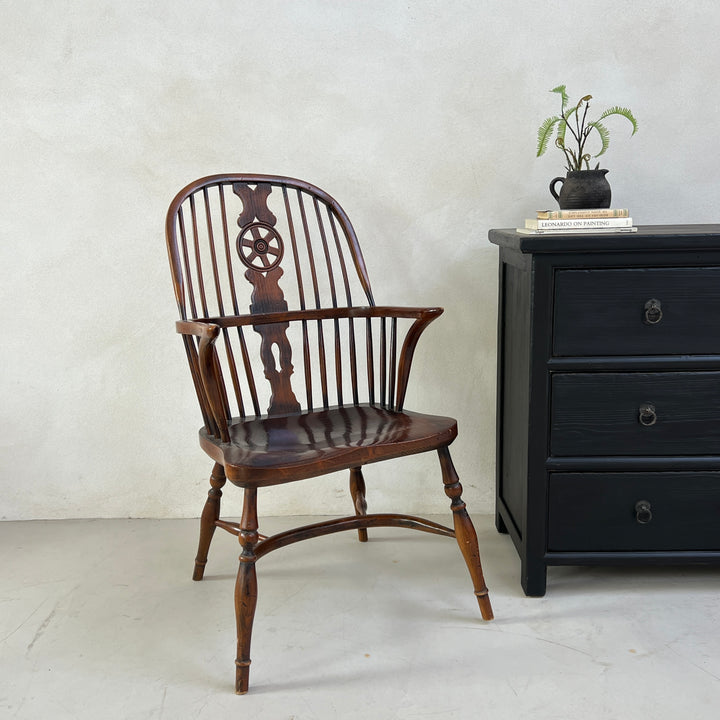 Antique Elm spindle Windsor armchair