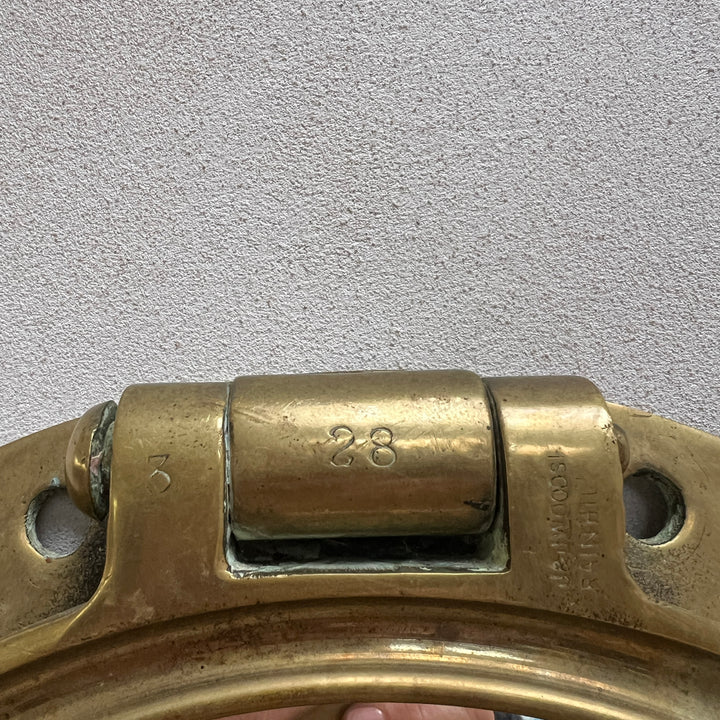 Antique French Brass Porthole Mirror