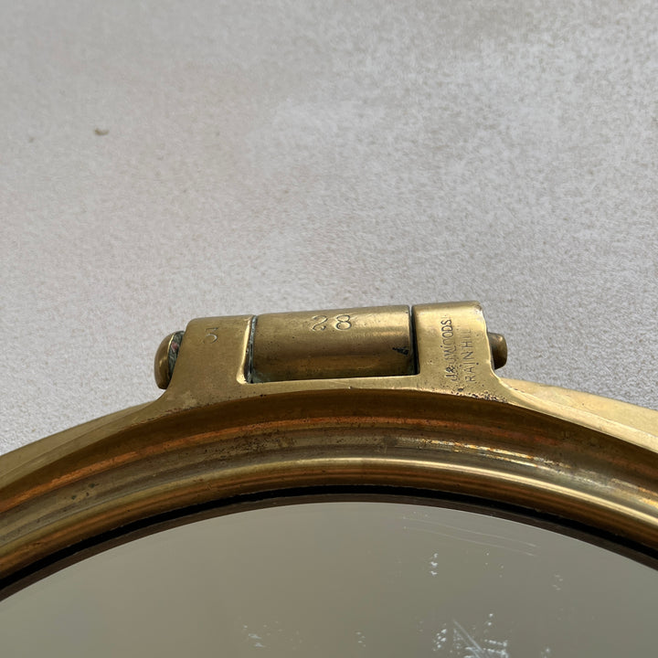 Antique French Brass Porthole Mirror