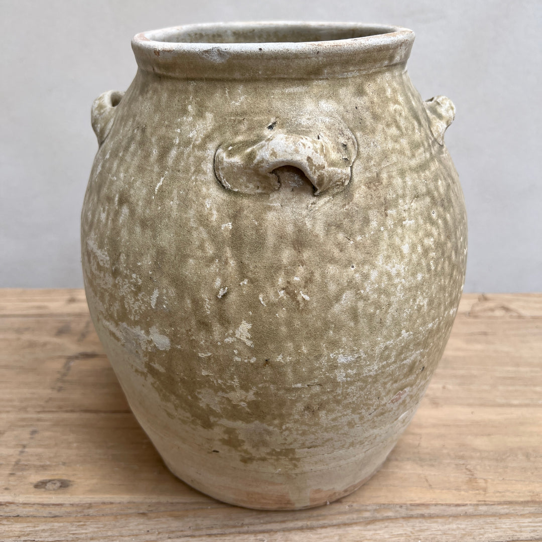 Antique Palembang Green Shipwreck Preserve Pot | Large 22241 c