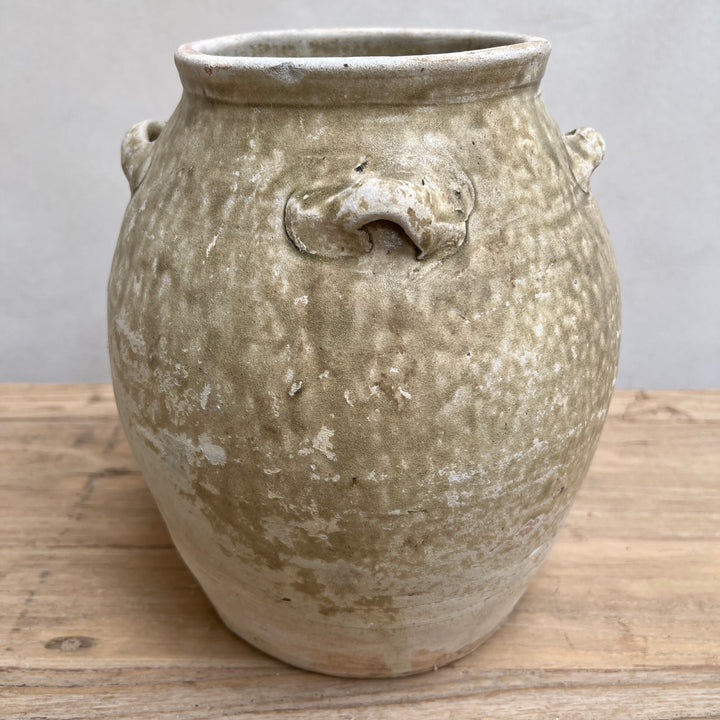 Antique Palembang Green Shipwreck Preserve Pot | Large 22241 c