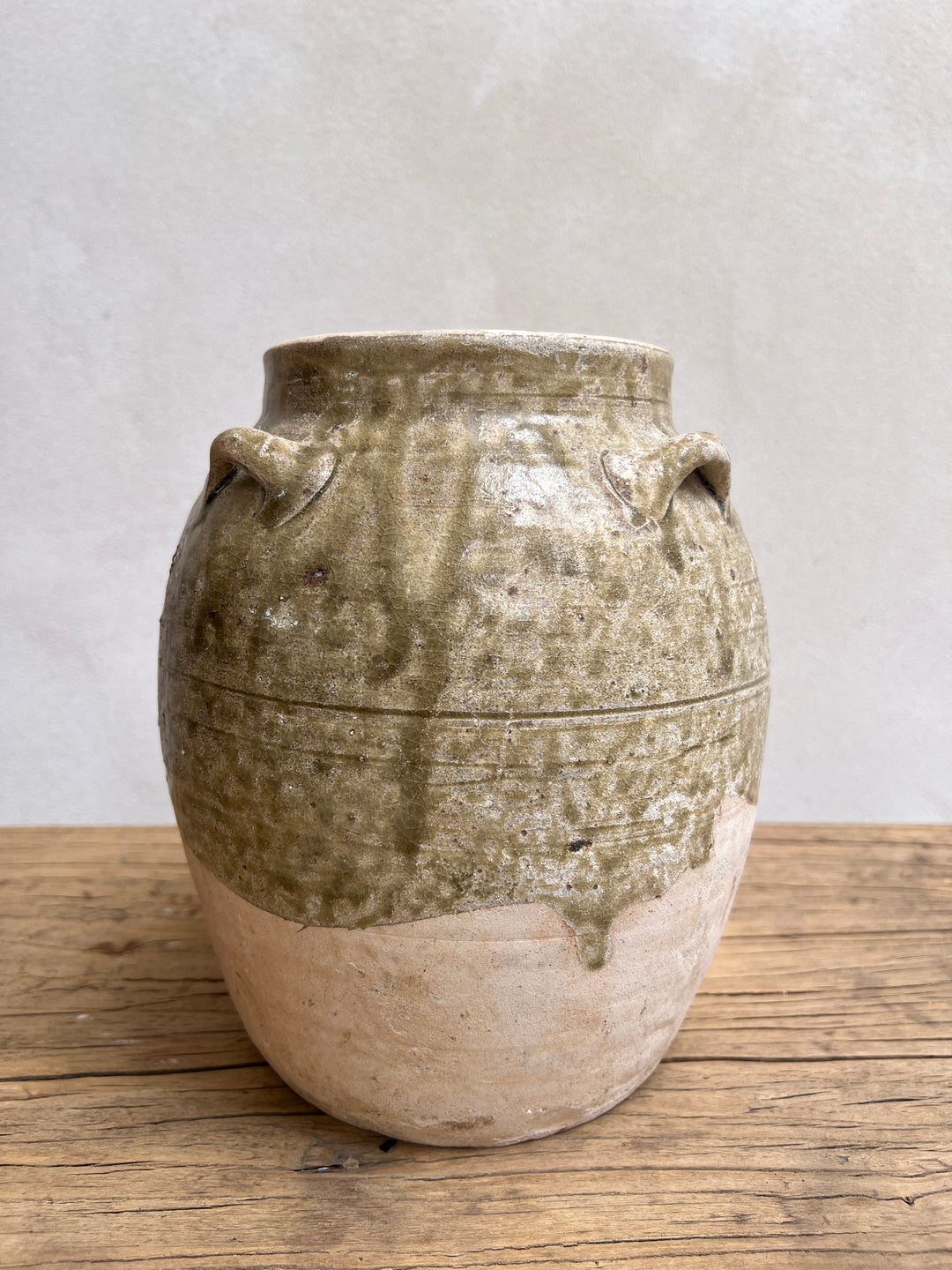 Antique Pelambang Green Preserve Pot