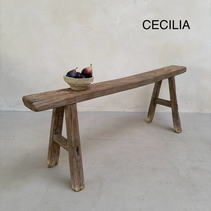 Antique Rustic Wooden Bench c