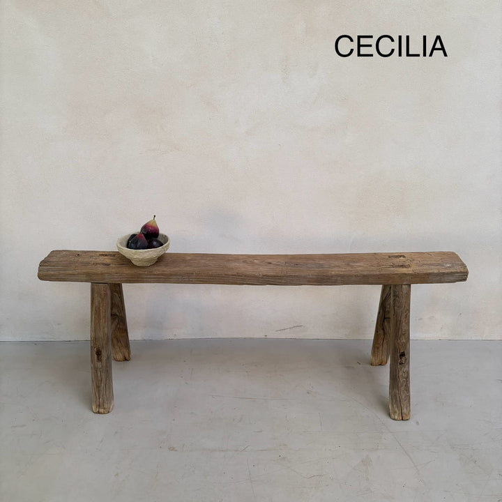 Antique Rustic Wooden Bench cc