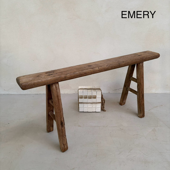 Antique Rustic Wooden Bench e