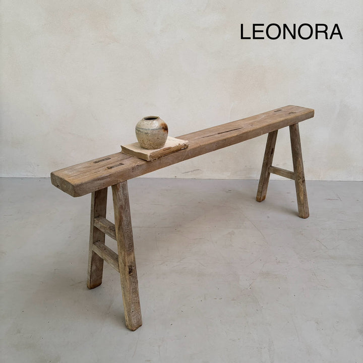 Antique Rustic Wooden Bench l