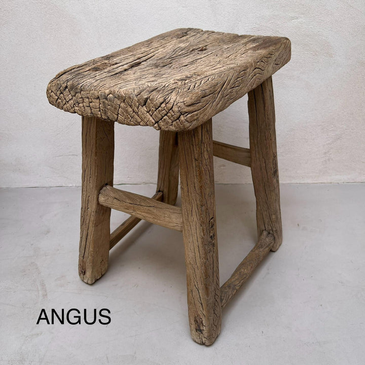 Antique Side Table | Large Stool  angus