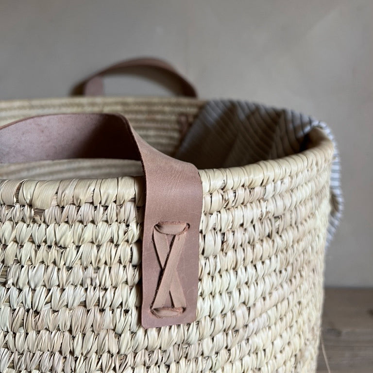 Fireside Basket leather handles