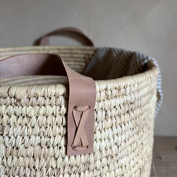 Fireside Basket leather handles