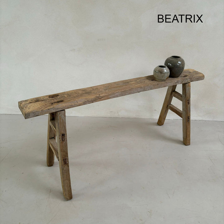 Antique Rustic Wooden Bench