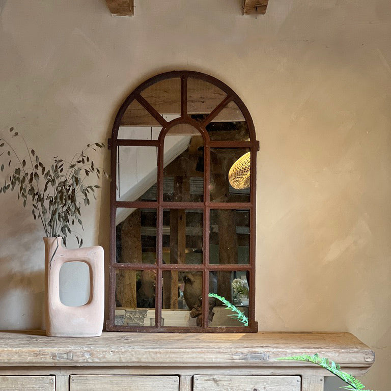 Antique iron window mirror | Bentley