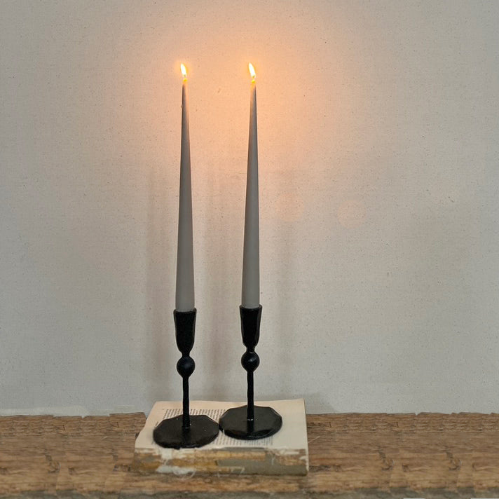 Black Metal Bobble candlestick S