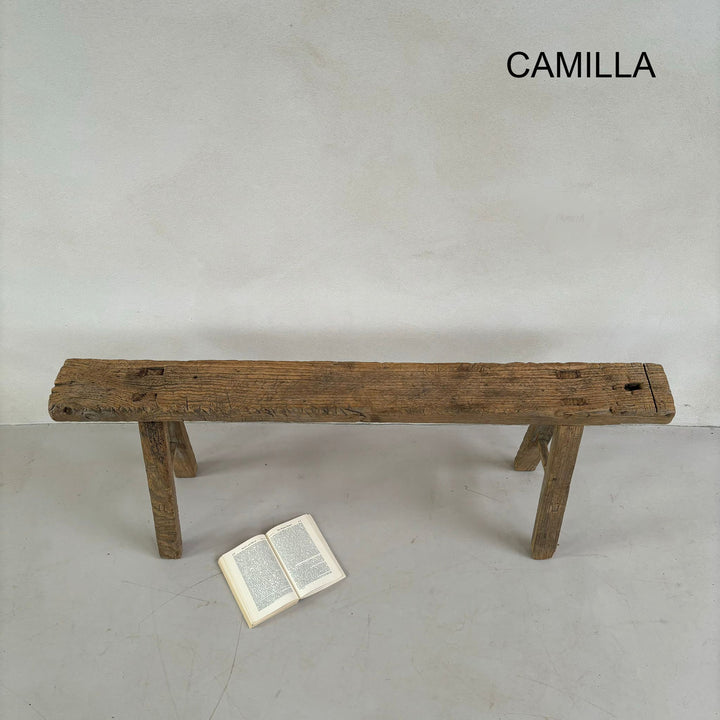 Antique Rustic Wooden Bench
