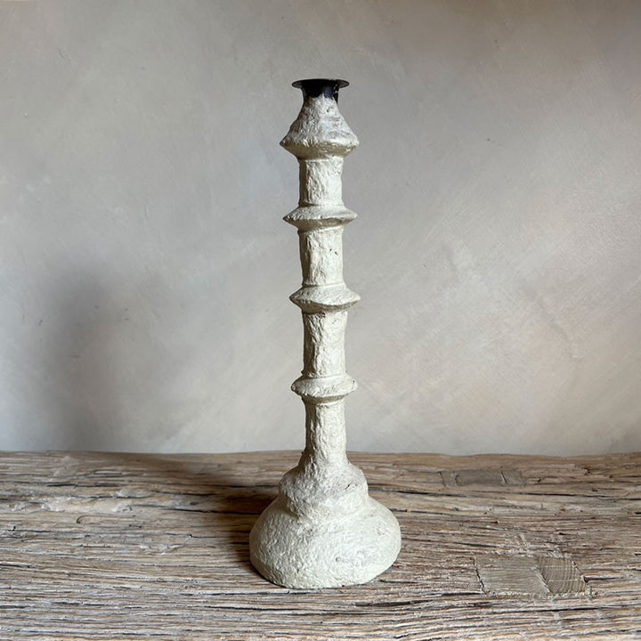 Rustic Paper Mache Candlestick Holder Florence