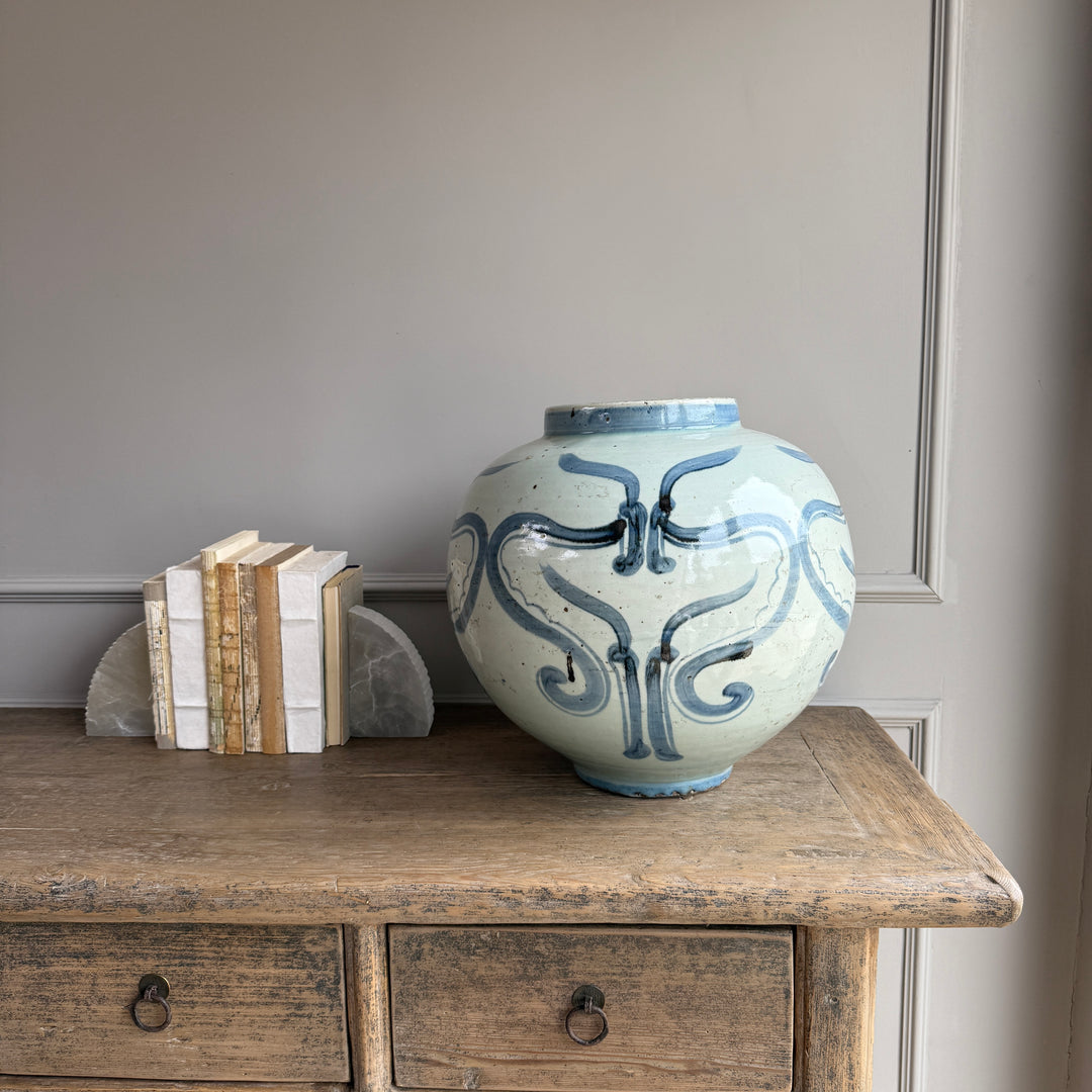 Porcelain Hand-Painted Blue & White Vase | May