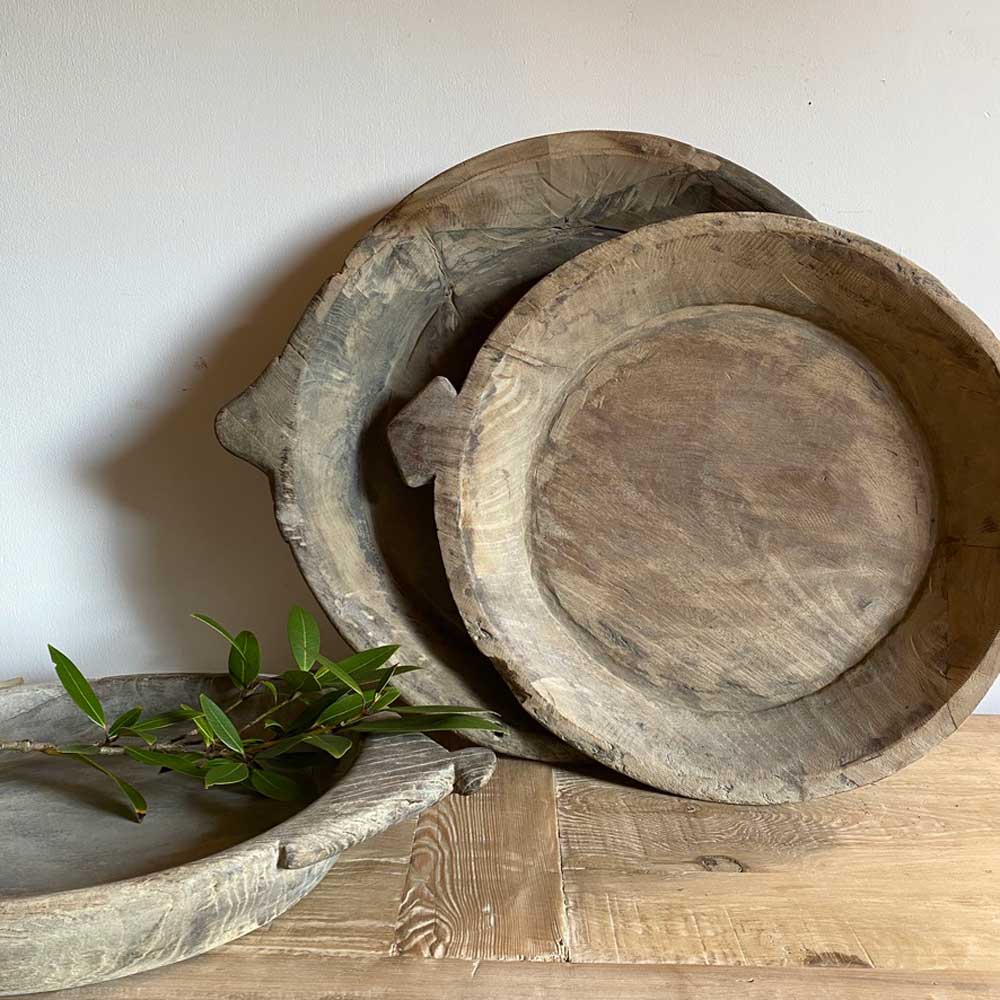 Vintage Wooden Chapati Bowl | Extra Large