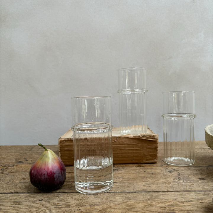 Clear Ridged Highball Glass