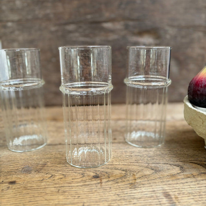 Clear Ridged Highball Glass