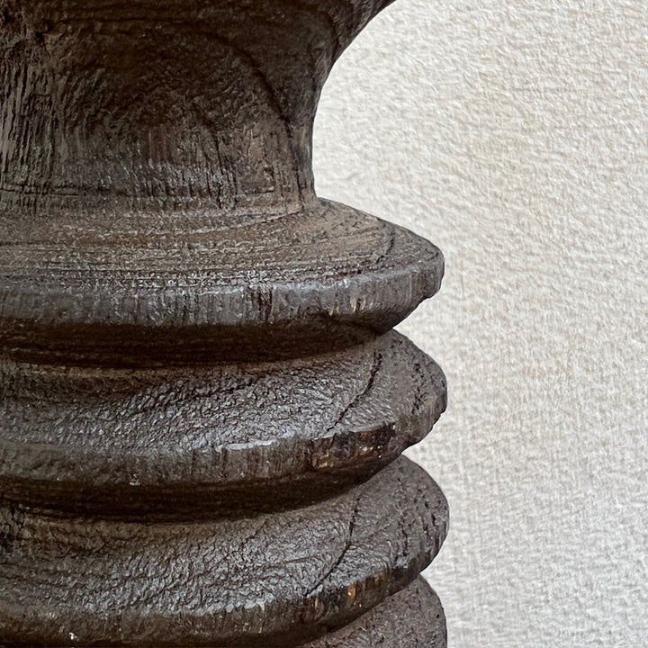 Dark Wood Geometric Candlestick