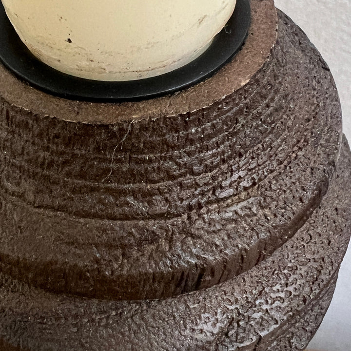 Dark Wood Geometric Candlestick