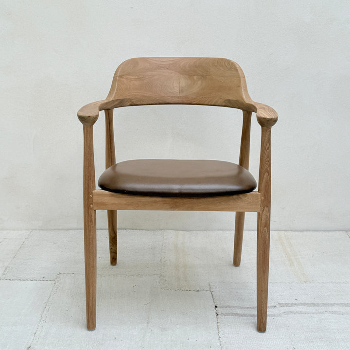 Natural Dining Chair Leather Seat | Hoxton