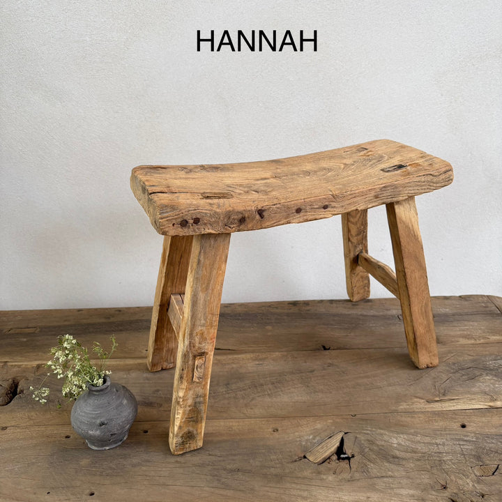Antique rustic wood footstool (Select from photo)