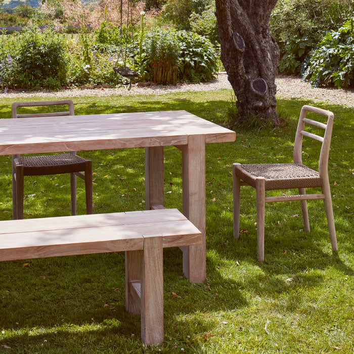 Reclaimed wood garden dining table