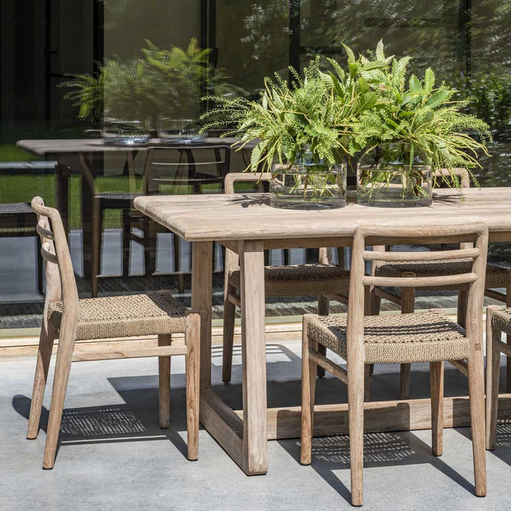 Rustic wood garden dining chair