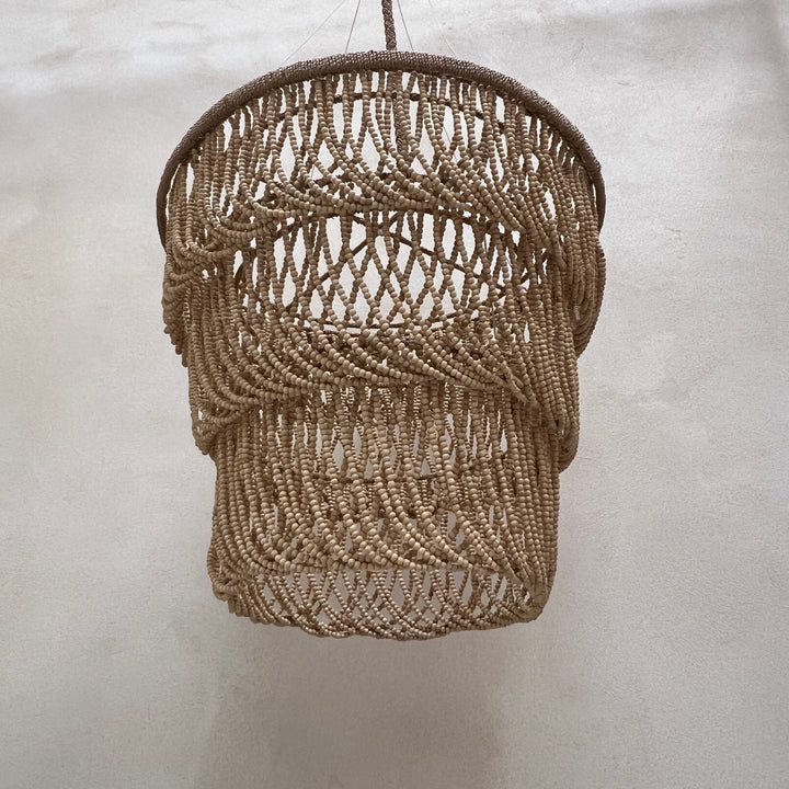 Handmade Wooden Beaded Tiered Chandelier