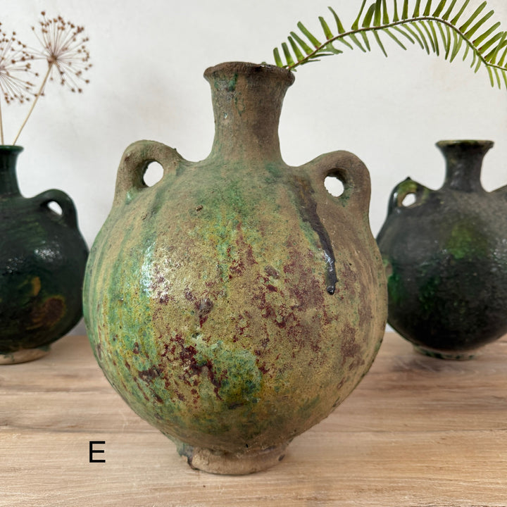 Large Round Green Tamegroute Vase