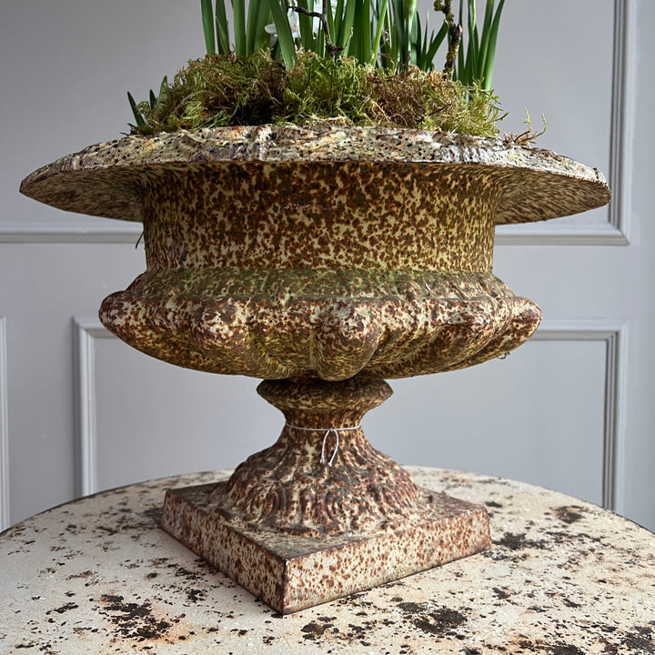 Large Antique French Cast Iron Urn