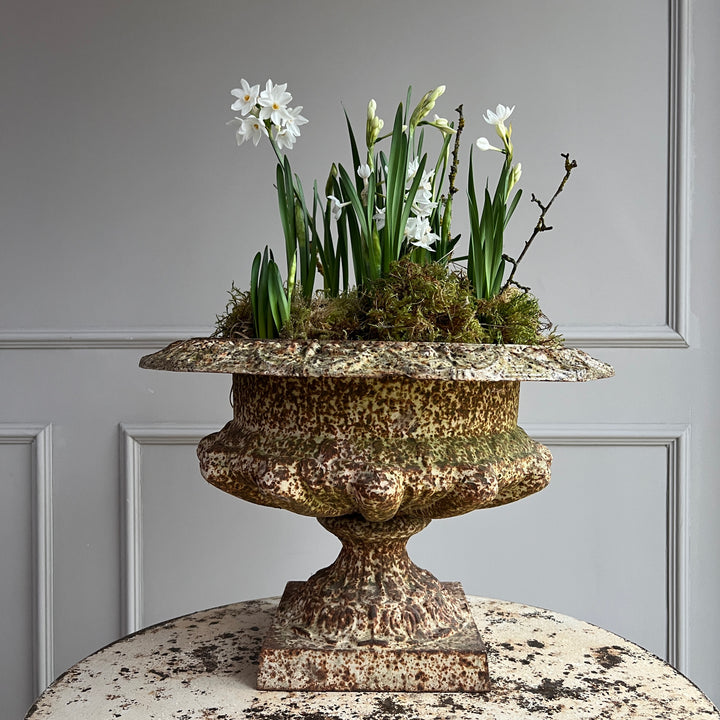 Large Antique French Cast Iron Urn