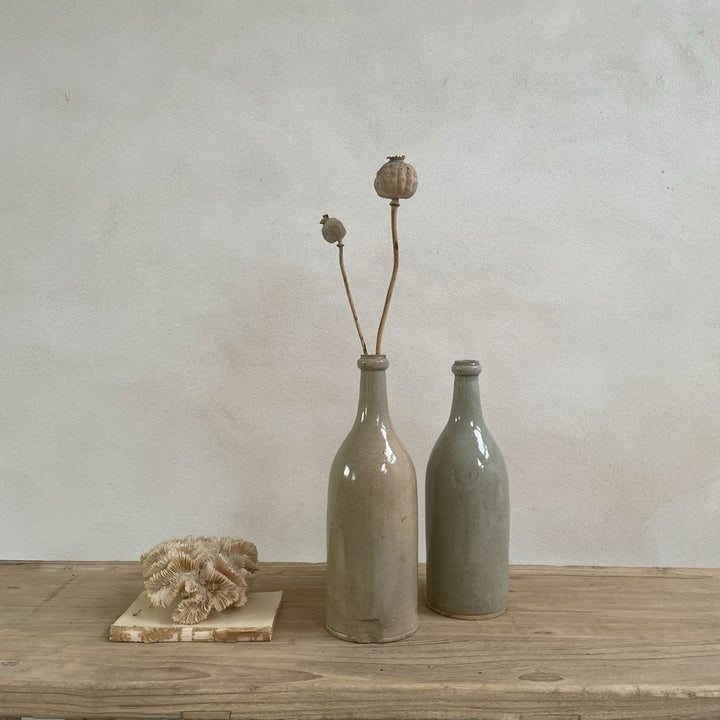 Large French Stone Wine Bottle