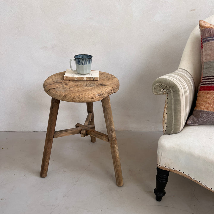 Large Antique Round Side Table