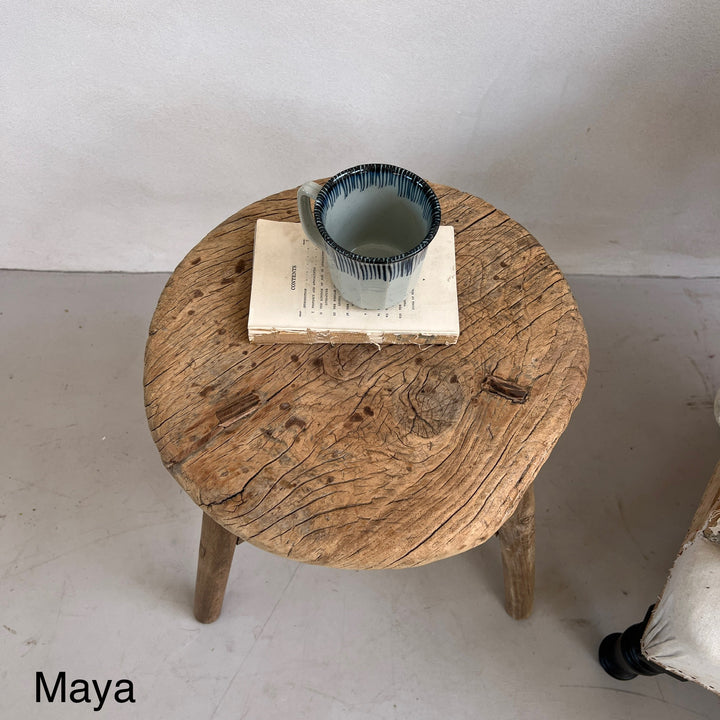 Large Antique Round Side Table Maya
