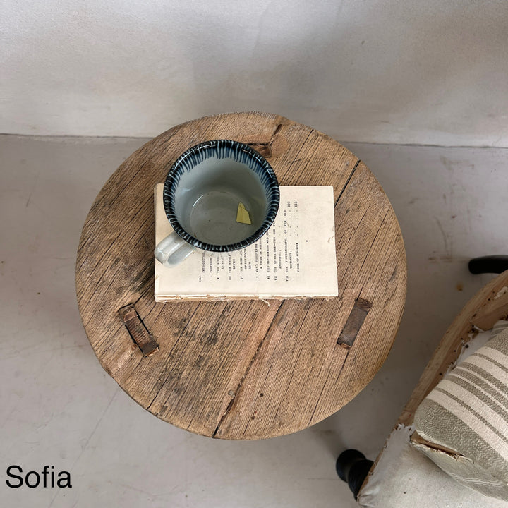 Large Antique Round Side Table