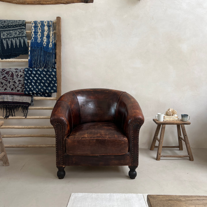 Large Vintage Leather Club Chair